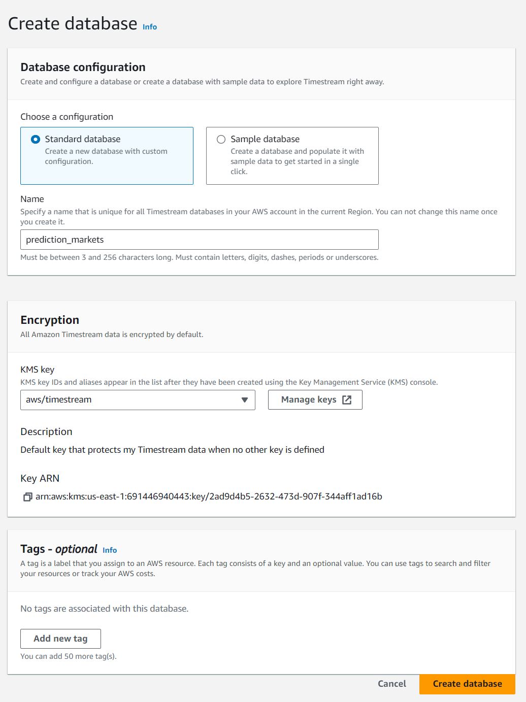Timestream_create_database